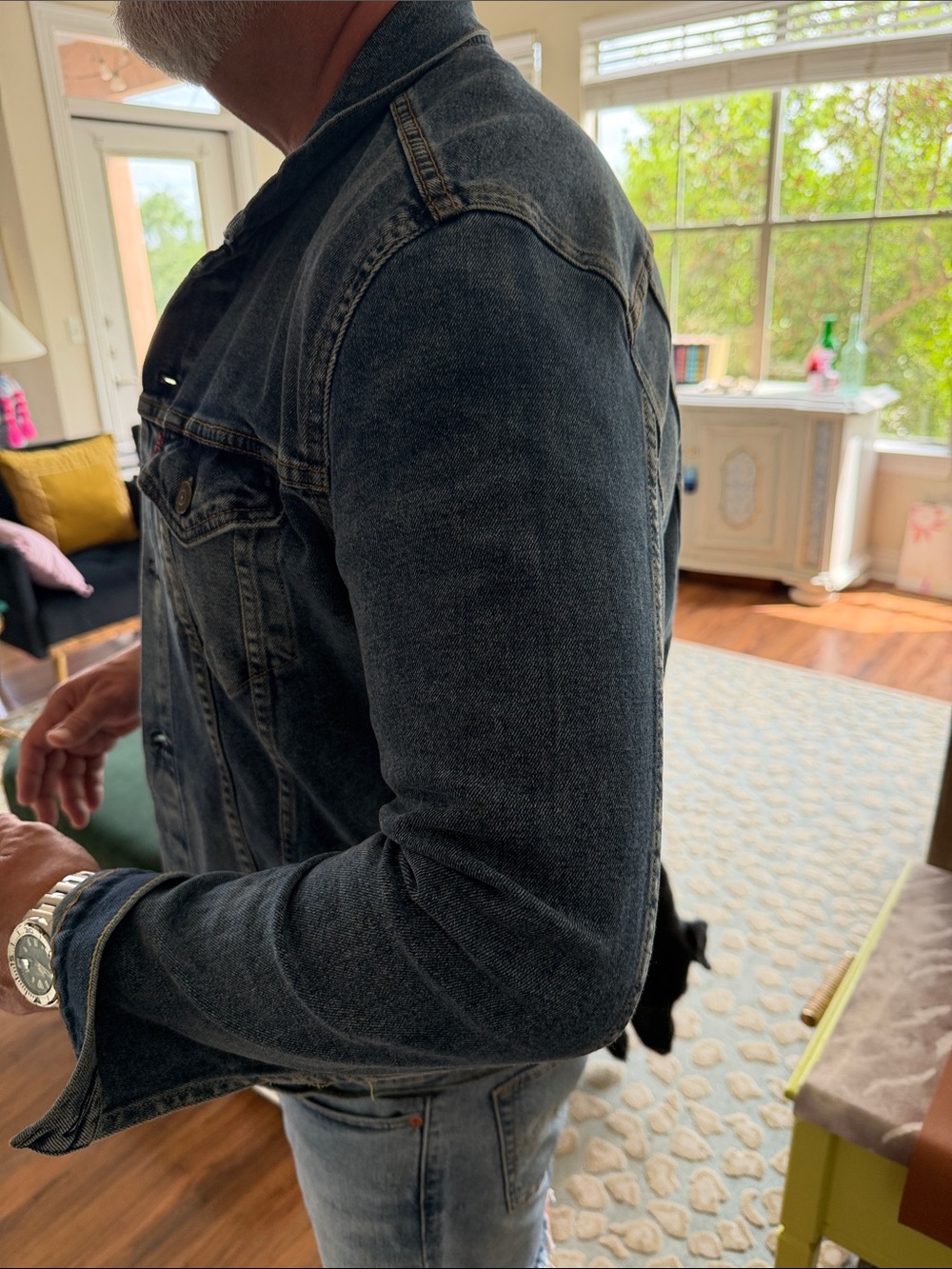 Classic Blue Denim Jacket - Men's Casual Trucker Jacket - Picture 2 of 4